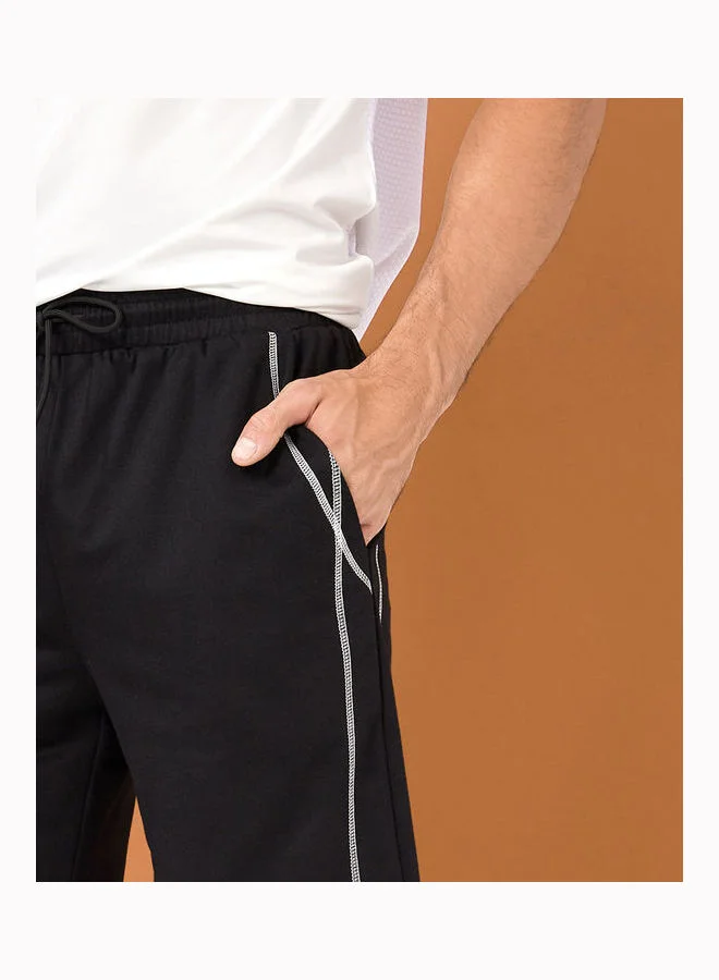 Styli Active Knitted 9inch Shorts with Contrast Stitch Detail