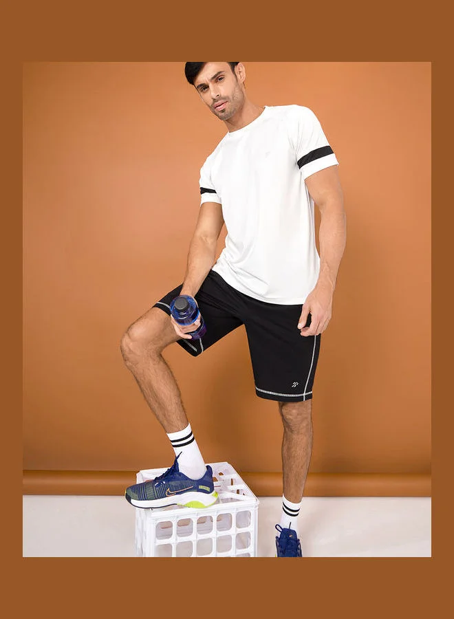 Styli Active Knitted 9inch Shorts with Contrast Stitch Detail