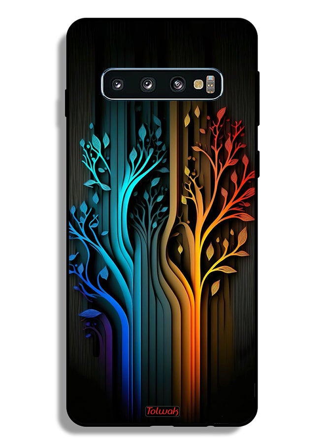 Tolwak Samsung Galaxy S10 Plus Protective Case Cover Tree Leaves Art - Image 2