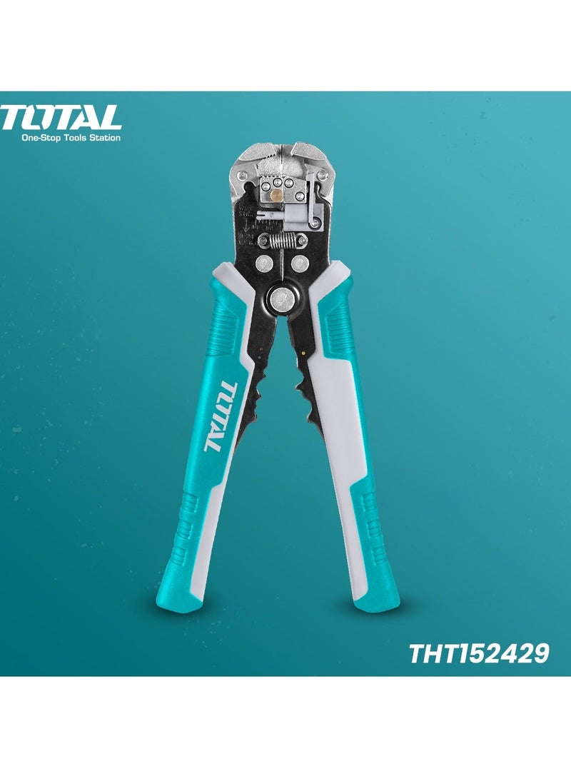 TOTAL THT152429 210mm Automatic Wire Stripper 3-in-1 Industrial Tool Non-Contact Voltage Detection NCV Cutting Stripping Crimping 10-24AWG Insulated Non-Insulated Terminals Multipurpose Electrical Pliers Copper Aluminum Wire Heavy Duty - Image 1