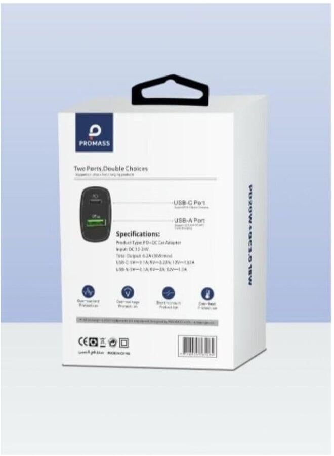 Promass 38W Car Charger With A Fast Usb Port And A Fast Pd Port For All Devices - Image 3