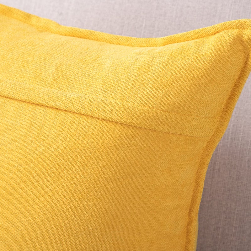 MADIZZ MADIZZ Set of 2 Short Chenille Throw Pillow Covers 12x20 Inch Yellow Soft Decorative Cushion Cover for Sofa Bedroom Pillow Shell  - Image 2