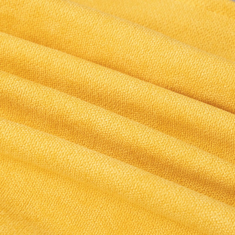 MADIZZ MADIZZ Set of 2 Short Chenille Throw Pillow Covers 12x20 Inch Yellow Soft Decorative Cushion Cover for Sofa Bedroom Pillow Shell  - Image 4