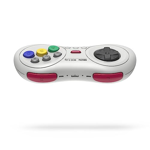 8Bitdo M30 2.4G Wireless Gamepad for Sega Genesis Mini and Mega Drive Mini and Switch with 6-Button Layout (White) - Image 4