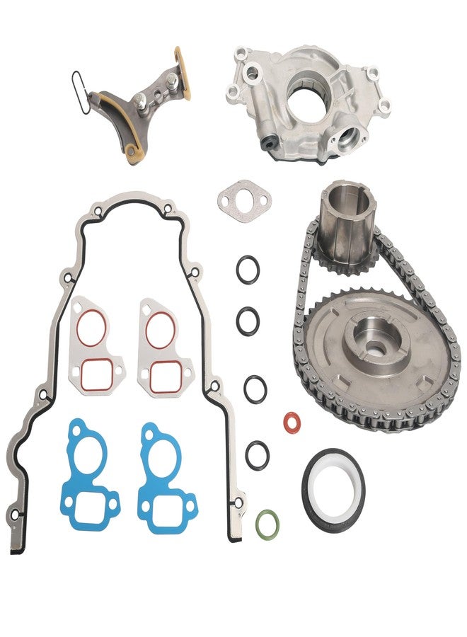 JAVOUKA M295HV Oil Pump Timing Chain Kit Timing Cover Gasket for Chevy Silverado Tahoe Corvette Avalanche,for GMC Yukon Sierra, for Cadillac,for Buick,for Hummer,for Saab, for Pontiac 4.8/5.3/6.0/6.2 07-13 - Image 1