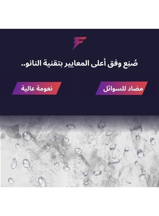 فورس اكس لوحة ماوس Forcex Signature Gray المقاومة للماء للألعاب باللونين الرمادي والأبيض - لوحة ماوس كبيرة الحجم غير قابلة للانزلاق للاعبين، سطح دقيق، تصميم متين 3XL (120*60 سم) - Image 3