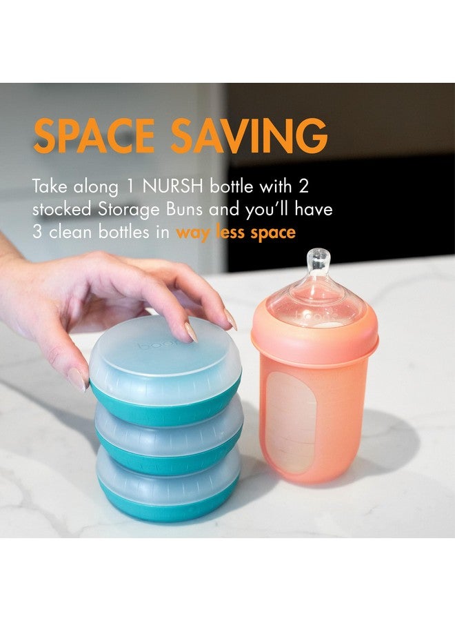 بون رفوف تخزين زجاجات الرضاعة من بون - حاملات سفر لزجاجات الرضاعة - أزرق وأبيض، 3 قطع - Image 4
