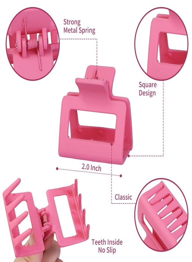 سيسيايبو مشابك شعر متوسطة الحجم من سيسايبو، 2 بوصة، 12 قطعة، مشابك شعر مربعة للشعر الخفيف، مشابك شعر أكريليك غير لامعة مانعة للانزلاق، إكسسوارات شعر بالجملة للنساء والفتيات - ألوان زاهية - Image 3