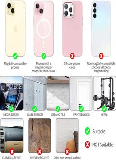 NOAKEEI Vacuum Magnetic Suction Car Phone Holder, Protable & Universal, Strong Suction 360° Mobile Phone Mount for Car, Gym, Kitchen - Compatible with iPhone & Android  - Image 5
