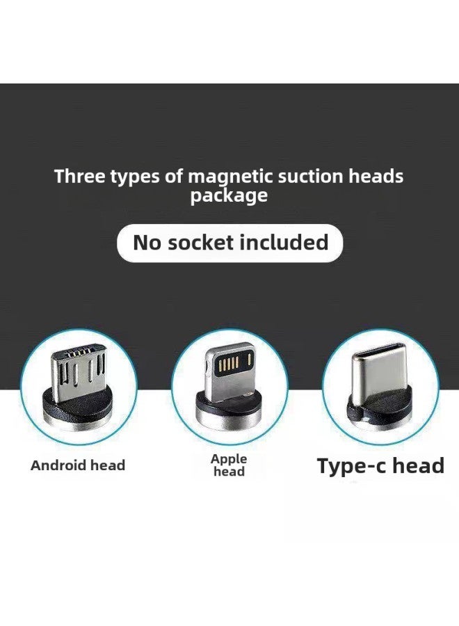Single Contact  Strong Magnetic Suction Head Car Wireless Charging Bracket Mobile Phone Special Transfer-Color:Android+apple+type-c Extension  - Image 1