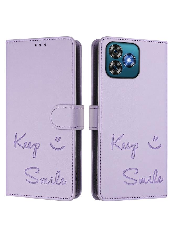 S-TOP Case For Oukitel C53 Smile Embossing RFID Leather Phone Case - Image 3