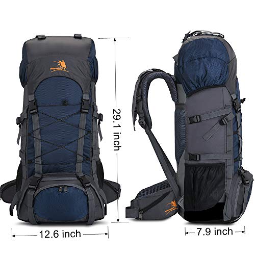 Bseash 60L Internal Frame Waterproof Hiking Camping Backpack with Rain Cover, Large Outdoor Sport Travel Daypack Rucksack - Image 2