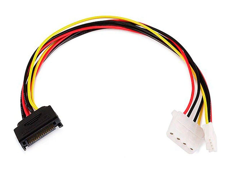 Monoprice SATA Cable - 1 Feet - SATA 15-pin Male to 4-pin Molex and 4-pin Power Cable - Image 1