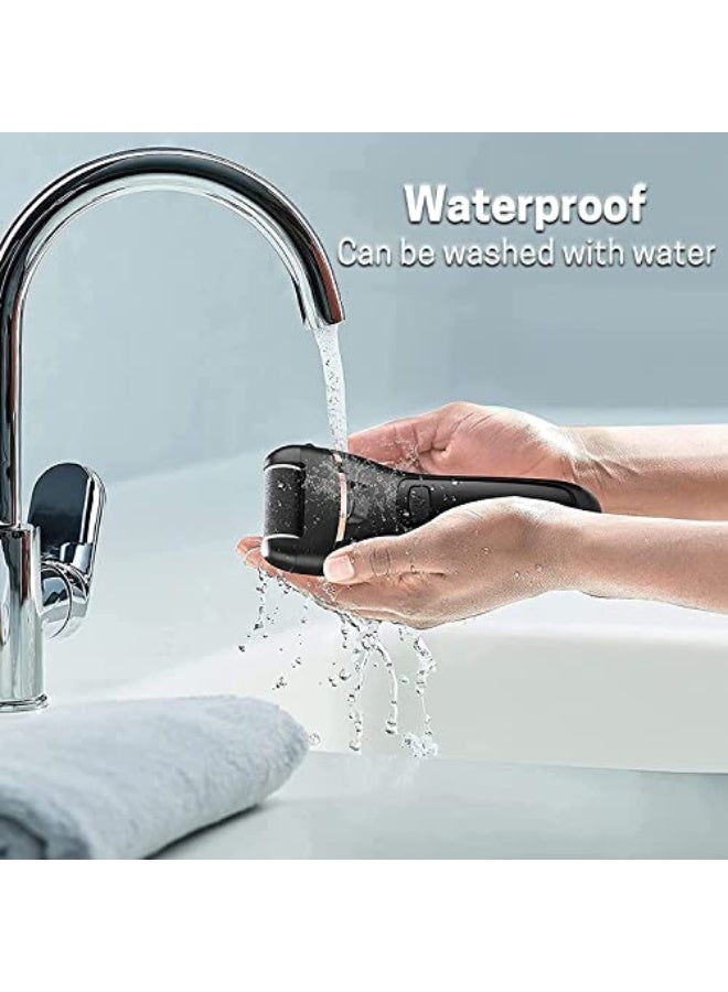 Electric Foot File Dead Skin Remover Rechargeable Nail File Professional Waterproof Foot Scraper 3 Roller Heads 2 Speeds Foot Care Kit (Black) - Image 2