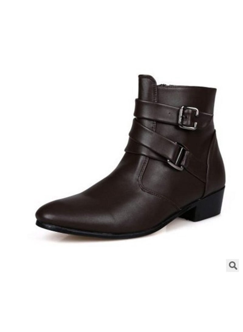 Loquat - High Top Business Casual Wear-resistant Men's Boots - Image 1