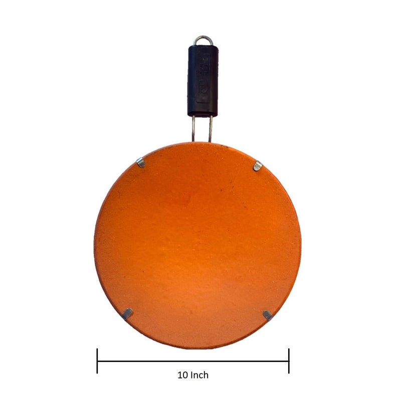 SHRIYAM CRAFT SHRIYAM CRAFT Handmade Earthenware Clay Tawa for Roti with Handle Standard Size Brown Q2 Tawa Pack of 2  - Image 5