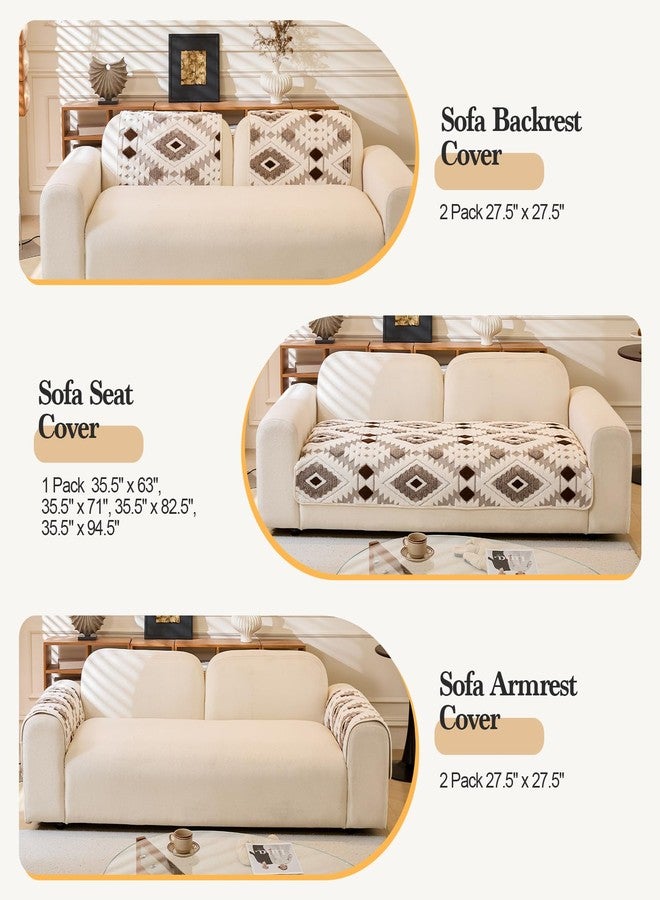 WEYOND Couch Cover for Dogs Washable, Soft Plush Sofa Cover for Loveseat & 2/3 Cushion Sofa, Pet-Friendly Couch Covers for Sofa, Non-Slip Sofa Slipcover (Coffee, 35.5" x 63") - Image 2