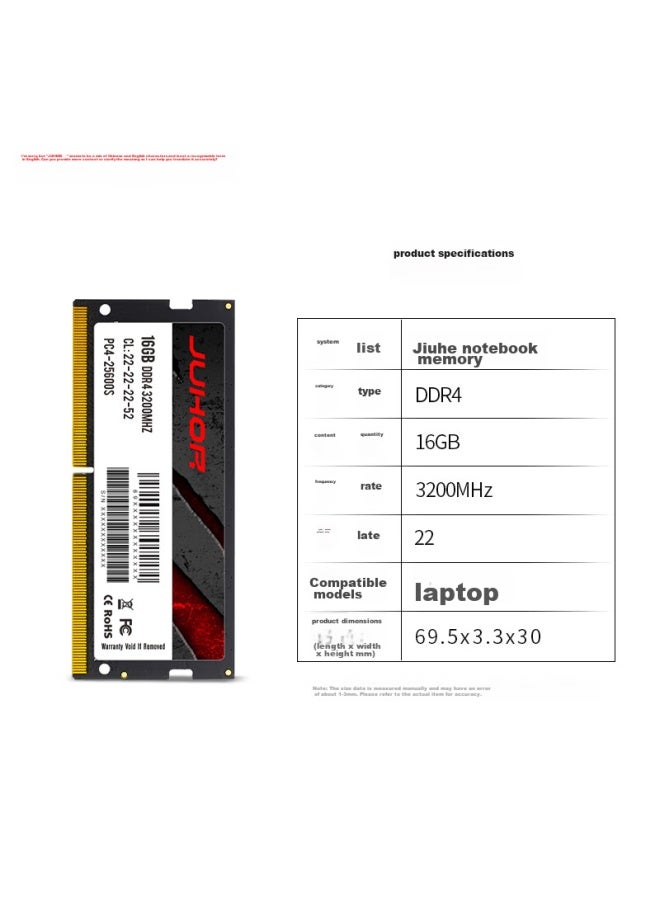 Juhor 16gb Ddr4 3200 Laptop Memory Module - Image 2