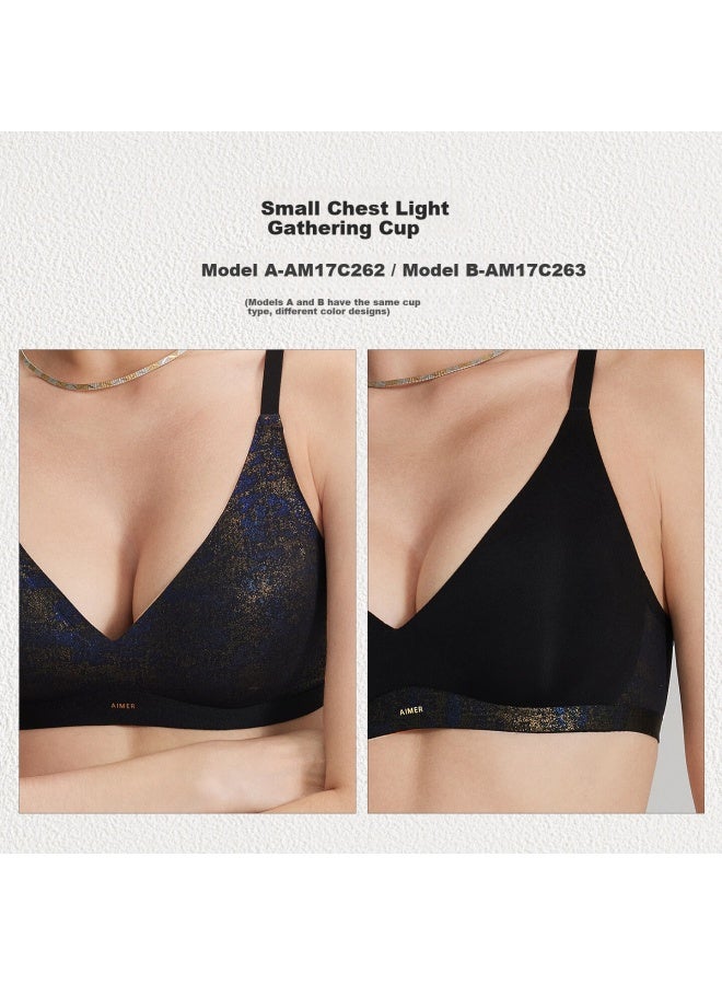 Aimer Women's Jacquard Wireless Gold-stamped Thin Cup Bra Am17c262 M - Image 3