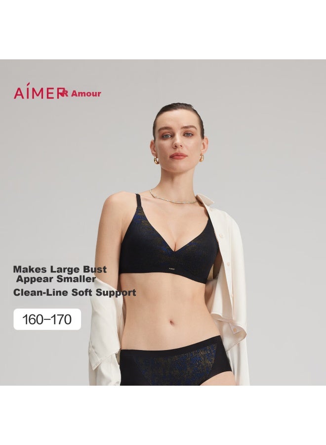 Aimer Women's Jacquard Wireless Gold-stamped Thin Cup Bra Am17c262 M - Image 1
