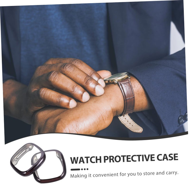 2Pcs Clear TPU Protective Case Cover for Fitbit Sense Watch Scratch Resistant Full Coverage - Image 5