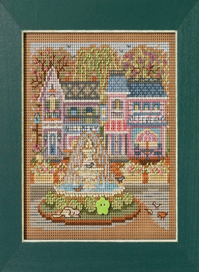 Mill Hill Town Square Beaded Counted Cross Stitch Kit Buttons & Beads 2023 Spring Series MH142315 - Image 2