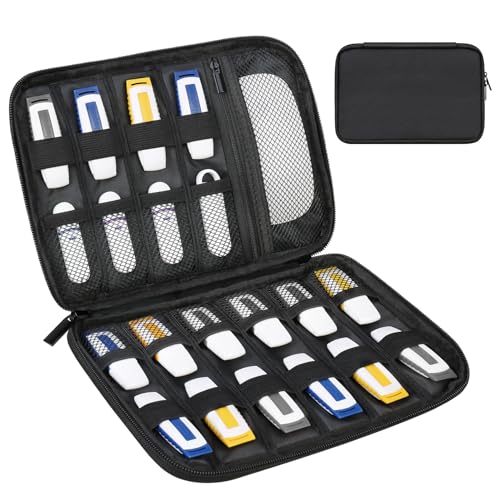 Lacdo USB Flash Drive Case Thumb Drive Holder Case Organizer Portable Electronic Accessories Storage Bag for SanDiskSamsungSamData USB Flash Drives Jump Drive Memory Stick Cable SD Card Black - Image 1