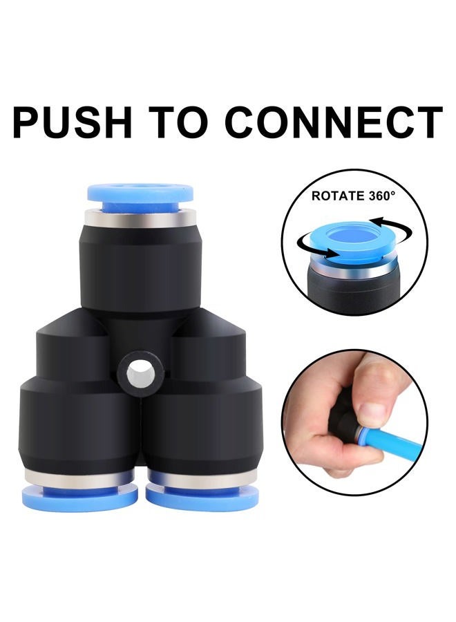 Hromee Air Line Tubing Kit, 5/16¡± (7.937MM) OD¡Á32.8 Feet Polyurethane PU Tube and Push to Connect Fittings, 14 PCS Compressed Pipe and Accessories Kit - Image 5