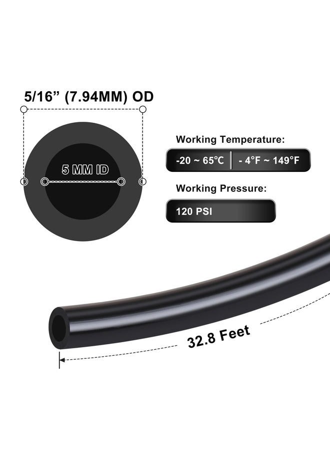 Hromee Air Line Tubing Kit, 5/16¡± (7.937MM) OD¡Á32.8 Feet Polyurethane PU Tube and Push to Connect Fittings, 14 PCS Compressed Pipe and Accessories Kit - Image 3