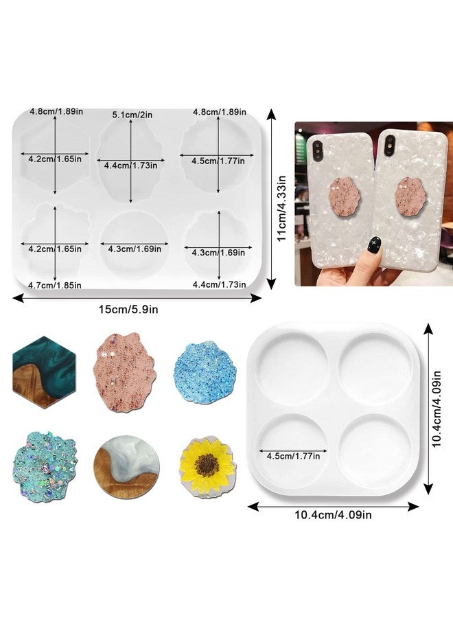 MaehSab Hone Grip Resin Mold With 20 Pcs Blank Phone Socket Holders, Phone Grip Holder, Phone Finger Expanding Stand Holder, Maehsab On Top Phone Grip Silicone Resin Molds For Epoxy Casting Resin  - Image 1