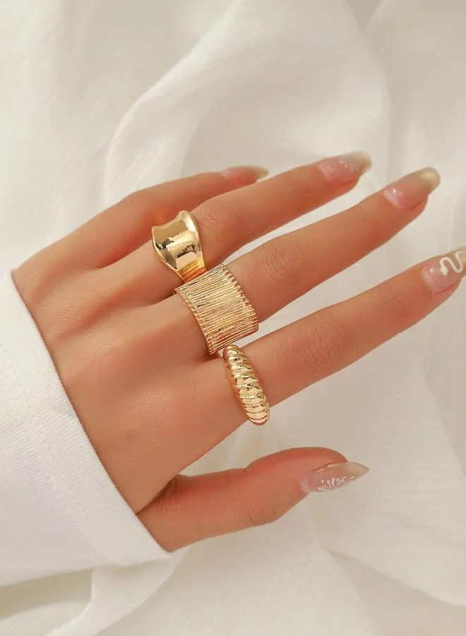 Take Two Pack of 3 - Gold Tone Rings