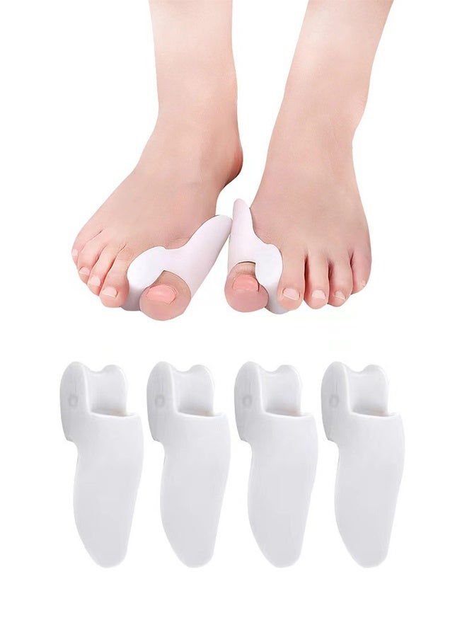 2 Pairs Gel Silicone Bunion Corrector Toe Protector Straightener Separator, Bunion Corrector & Bunion Relief Protector, Bunion Pads Cushion Bunion Protector For Men Women Kids(White) - Image 1