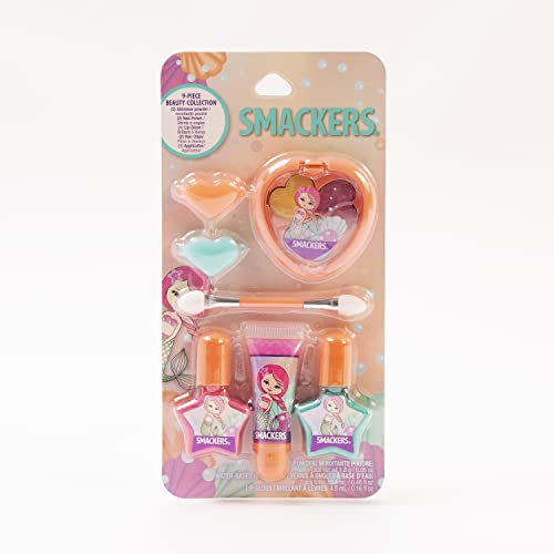 Lip Smacker 9Piece Beauty Collection Set MermaidThemed Makeup Includes Lip Balms Glosses and Nail Polishes Fun Flavors CrueltyFree  Vegan