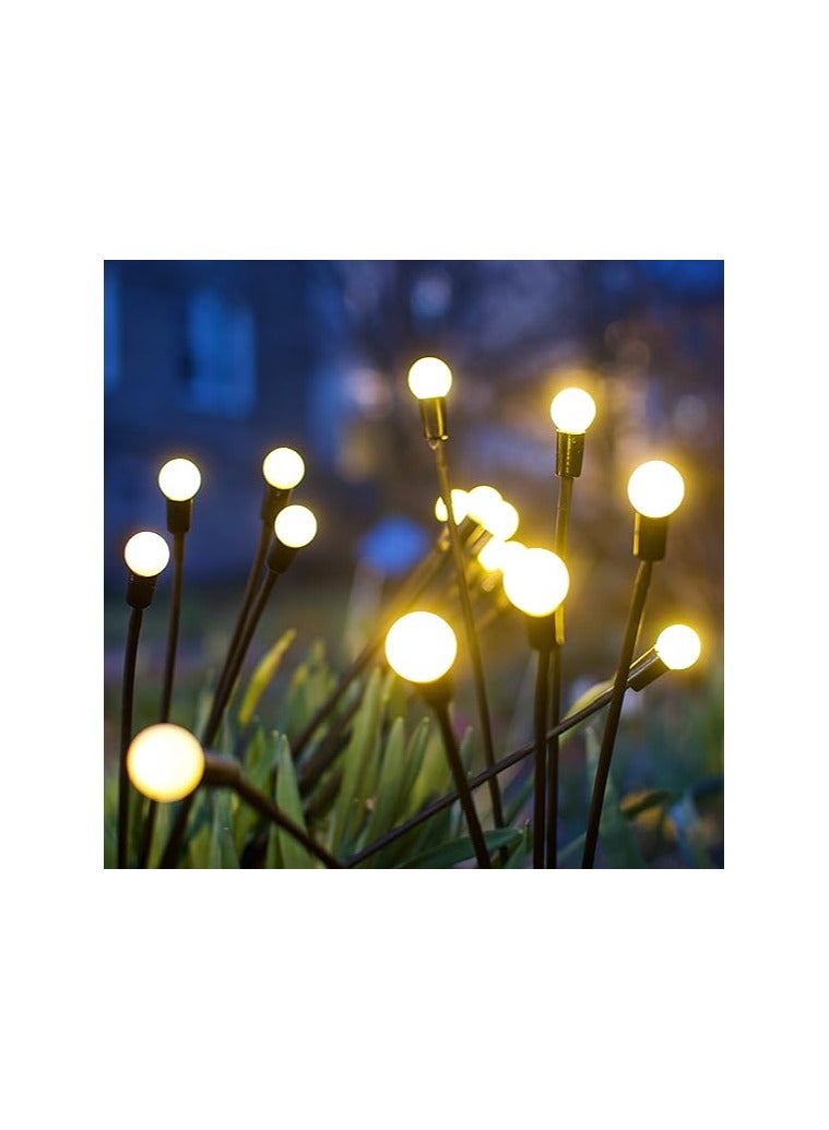 صن باور مصابيح على شكل يرعة تعمل بالطاقة الشمسية، مصابيح LED حديثة مطورة تعمل بالطاقة الشمسية مقاومة للماء، مصابيح يرعات نجمية متمايلة، مصابيح حديقة يرعات لتزيين المناظر الطبيعية، ابيض دافئ 4 عبوات، 6 مصابيح
