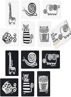 Wee Gallery Wee Gallery Black and White Art Flash Cards for Babies, High Contrast Educational Animal Picture Cards, for Visual Stimulation, Brain and Memory Development in Infants and Toddlers (0-24 Months) 