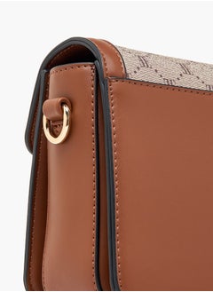 ELLE Women Monogram Print Crossbody Bag with Detachable Strap  - Image 5