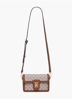 ELLE Women Monogram Print Crossbody Bag with Detachable Strap  - Image 2