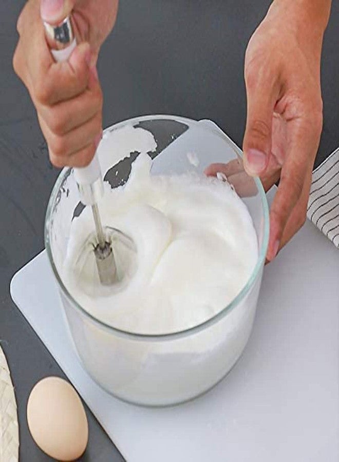Fnoko Stainless Steel Semi-automatic Egg Whisk - 3PCS Hand Push Rotary Whisk Blender (14IN Blue), 8in,10in,12in - Image 5
