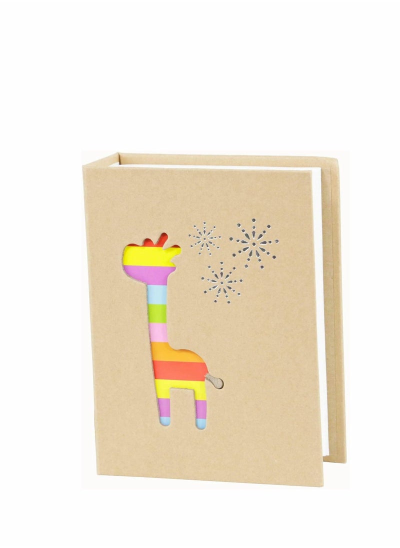 Rainbow Color Cartoon Photo Album Slip in 6 x 4 inch 100 Pockets Scrapbook Family Memories Baby Albums (Deer) Photo Album 4x6 Baby Baby Journal Photo Album - Image 1