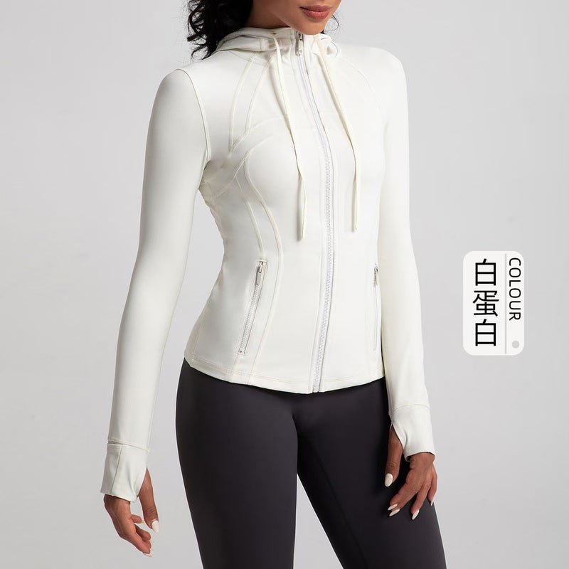 Sports Hooded Jacket Women'S Winter And Autumn New Slim-Fit Slimming Professional Quick-Dry Yoga Fitness Top - Image 5