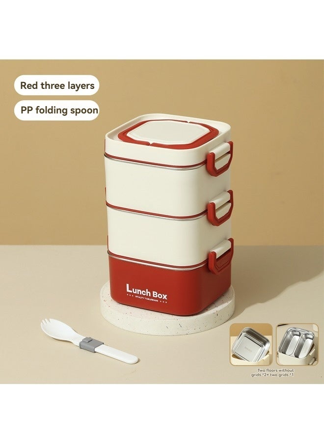 Beauenty Microwaveable 3 Tier Thermal Lunch Box Portable Insulated Lunch Containers With Bag, Leakproof Stackable Stainless Steel Food Container For Adults Kids - Image 1