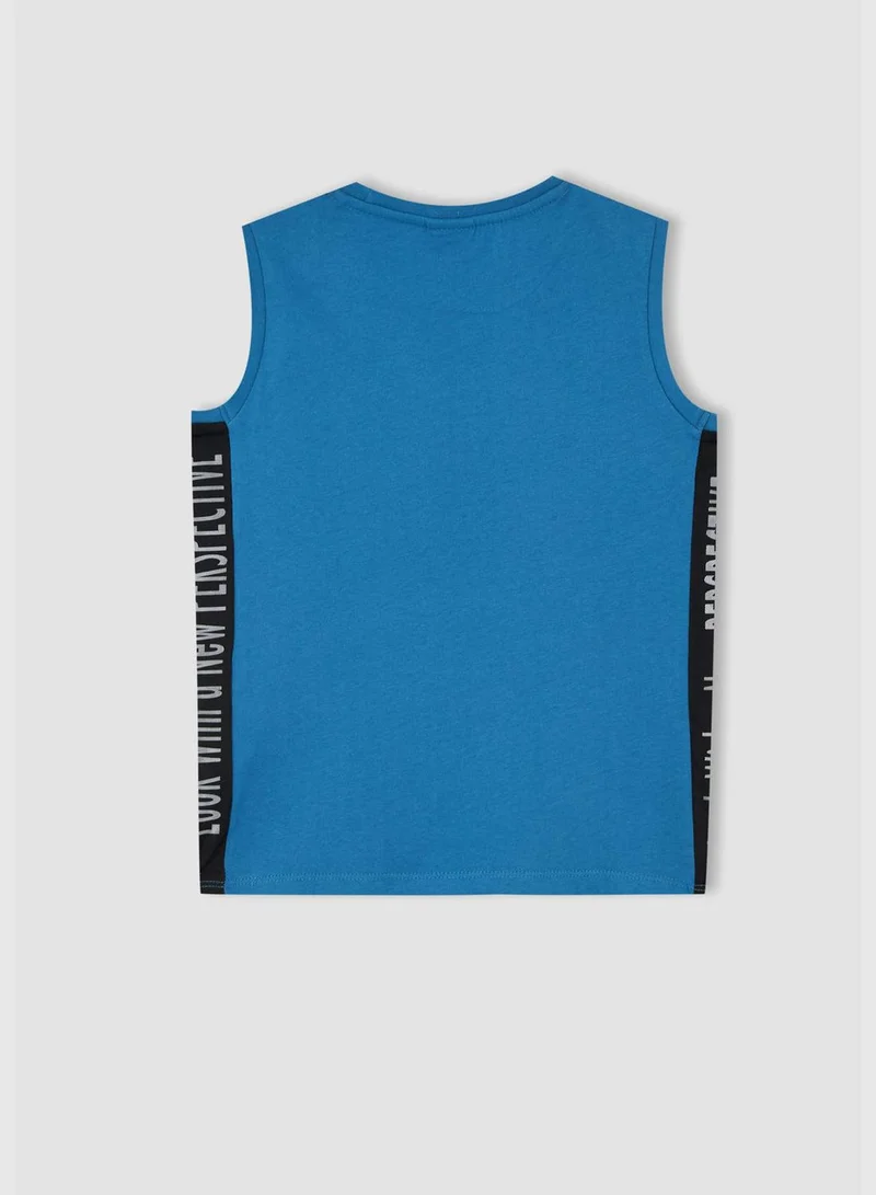 DeFacto Regular Fit Sleeveless Slogan Print Vest