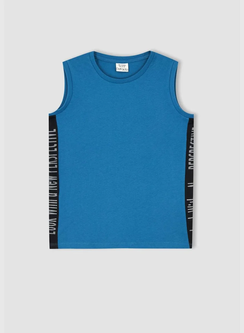 DeFacto Regular Fit Sleeveless Slogan Print Vest