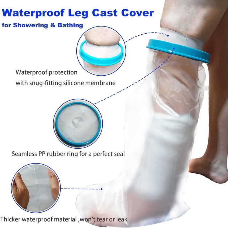 Darkness Plastic Leg Cast Covers For Shower, Waterproof Foot Cast Cover Keep Wounds&Bandages Dry During Bathing,Reusable Adults Protector For Broken Knees,Ankle Wound,Universal size - Image 3