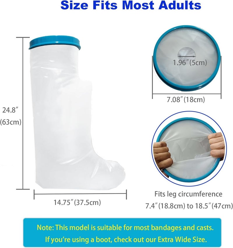 Darkness Plastic Leg Cast Covers For Shower, Waterproof Foot Cast Cover Keep Wounds&Bandages Dry During Bathing,Reusable Adults Protector For Broken Knees,Ankle Wound,Universal size - Image 4