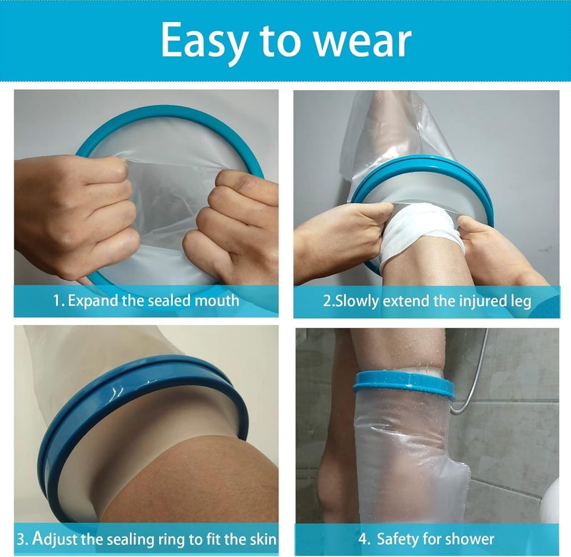 Darkness Plastic Leg Cast Covers For Shower, Waterproof Foot Cast Cover Keep Wounds&Bandages Dry During Bathing,Reusable Adults Protector For Broken Knees,Ankle Wound,Universal size - Image 5
