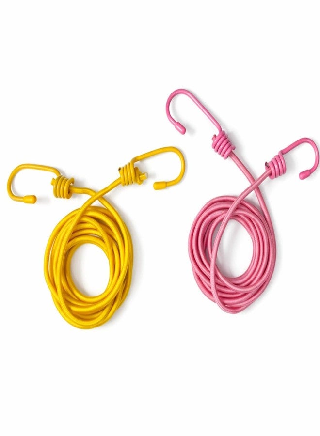 MORIXA All-Weather Elastic Cloth Drying Rope (Pack of 2-Multicolor Rope Without Clip) | Strong Stretchable Laundry Hanging Rope | Rust-Free Metal Hooks | Space-Saving Clothesline – Multicolor - Image 1