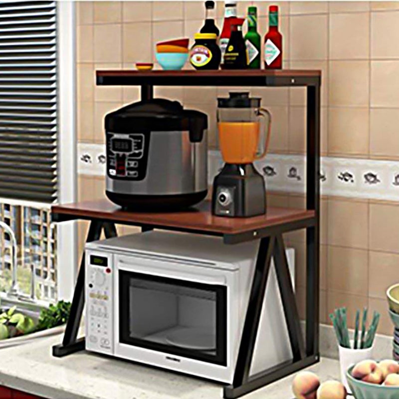 33500 A Series (3-Layer) Microwave Stand, Microwave Oven Rack, Kitchen Storage Shelf, Multipurpose Rack, Counter Top Spice Rack, Dish Rack,Otg Stand, Toaster Grill Organizer Wood Walnut Brown