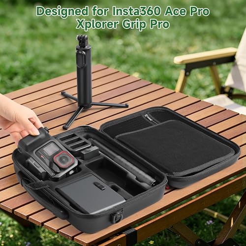 STARTRC VCR Carry Case for Insta360 ACE Pro/Ace Pro 2 Xplorer Grip Pro Flash Print Bundle Accessories Hard Storage Travel Bag extension Cage for Insta 360 Mini 2-in-1 Tripod/114cm Selfie Stick - Image 5