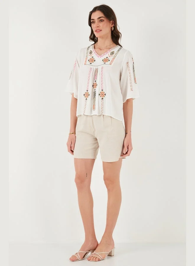 Lela  Lela Cotton Regular Fit Embroidered Blouse Women's BLOUSE 611BZ0247 for Women | Best Price UAE